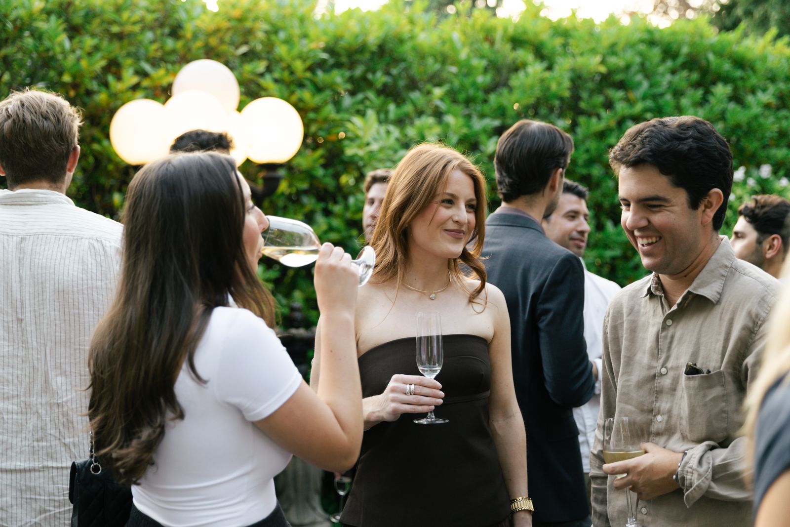 Candid conversation among guests