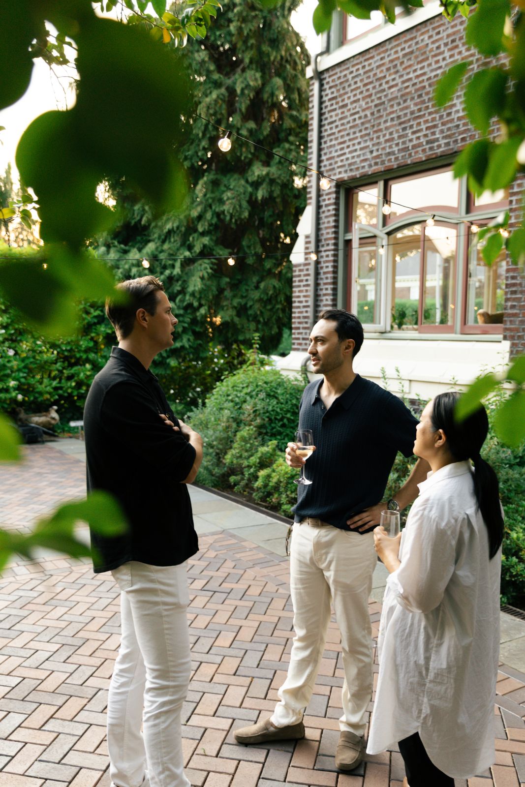 People interacting at a gathering